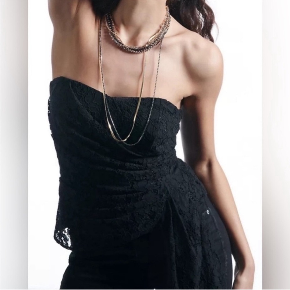Anthropologie Strapless Lace Top